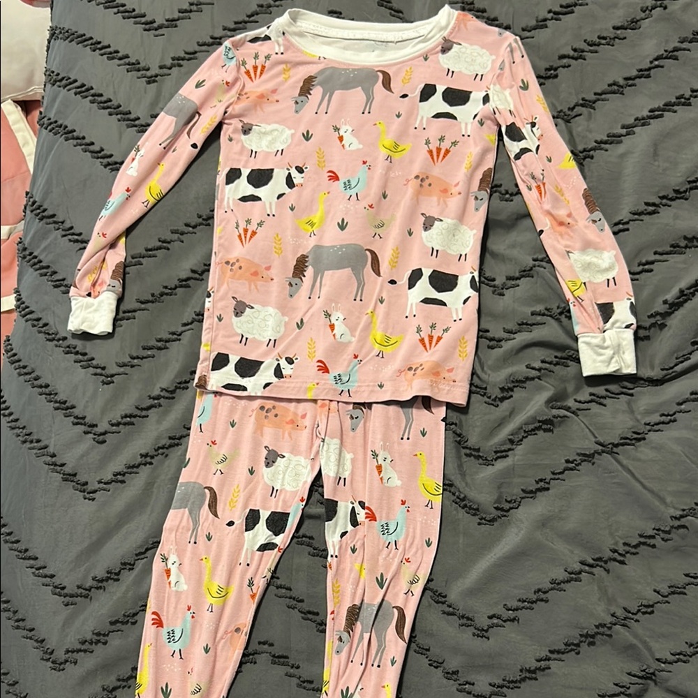 Kids Pink Animal Print Pajamas